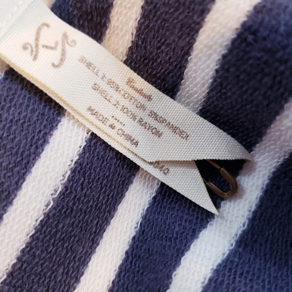 Matilda Jane Winsome Striped Floral Print Blue & Brown Dress Women's Size Large - Picture 9 of 10